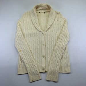 Chaps Cable Knit Shawl Collar Button Front Cardigan Sweater Size L/XL? Preppy